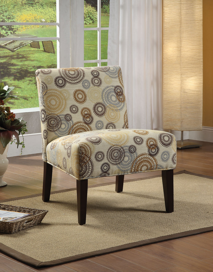 30' X 23' X 33' Fabric And Espresso Accent Chair