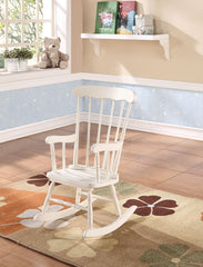 Tall White Wooden Rocking Chair For Children