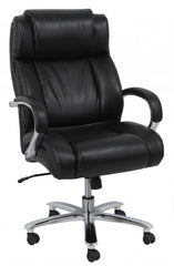 Office Chair with Pneumatic Lift, Black Bonded Leather Match - Bonded Leather, PVC, Meta Black BLM