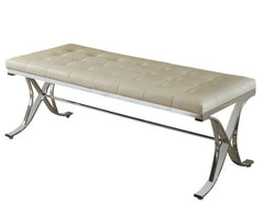 48' X 20' X 19' Beige And Chrome Elegant Bench