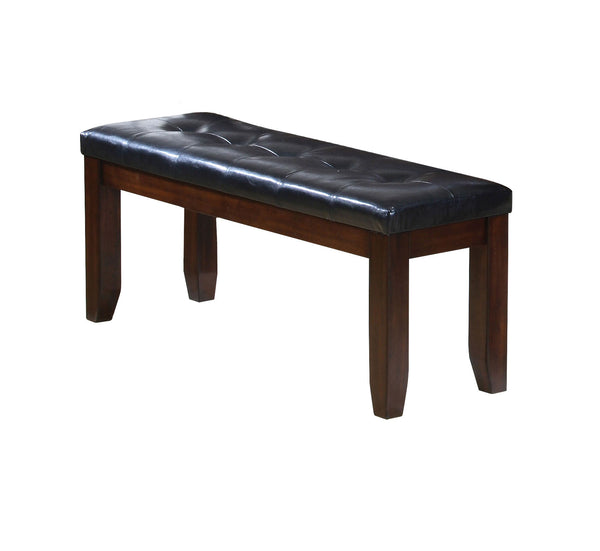 Urbana Bench , Black PU & Cherry