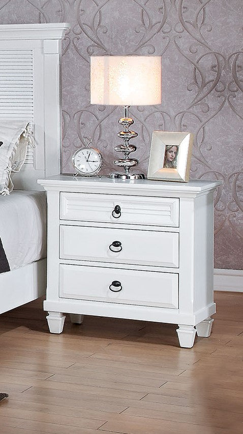 Nightstand  White - Poplar  Pine Wood Wood  White