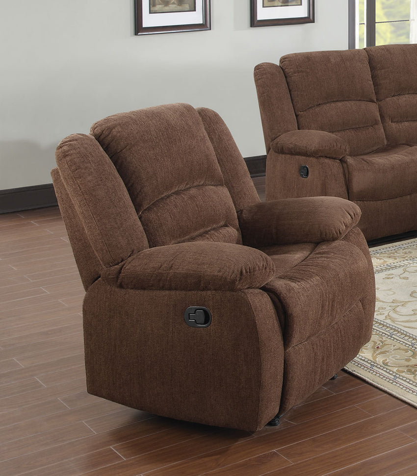 39" X 38" X 40" Dark Brown Chenille Motion Recliner