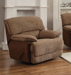 Recliner (Motion), Light Brown UP & Fabric - Ultra Plush & Fabric, Woo Light Brown UP & Fabric