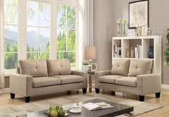 71' Beige Linen Platinum  Sofa And Loveseat