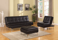 Black Faux Leather Adjustable Lounge Chair