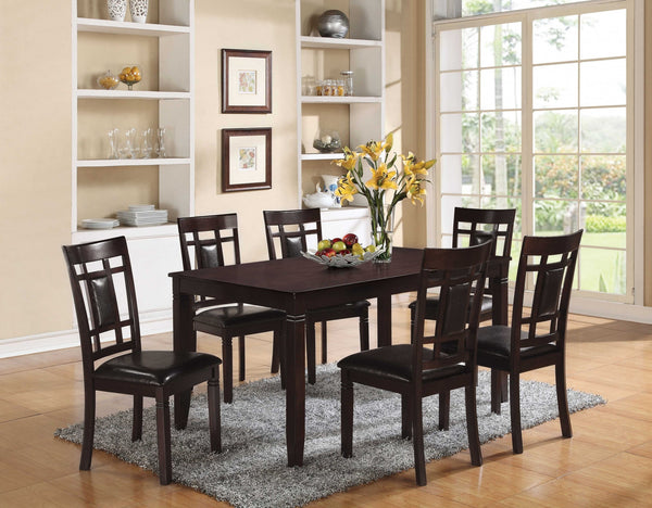 36' X 60' X 30' 7Pc Espresso And Espresso Pu Dining Set