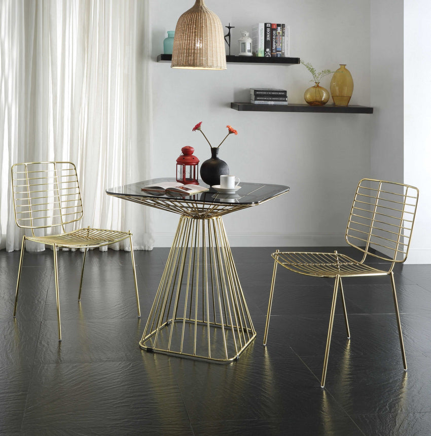 Side Chair (Set-2) Gold - Metal Gold