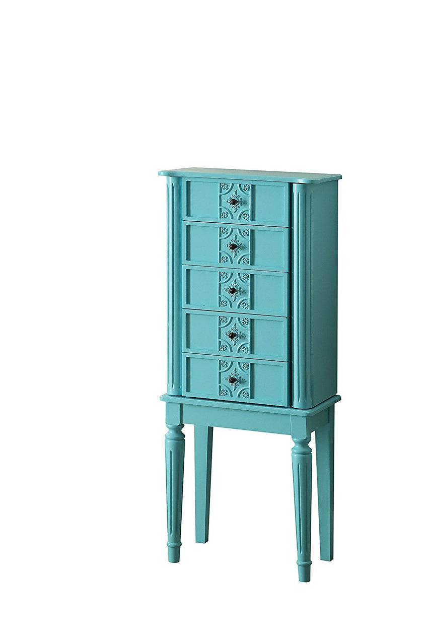 16' X 10' X 40' Light Blue Mirror Jewelry Armoire