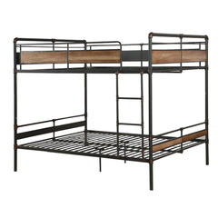 83' X 65' X 68' Sandy Black  Dark Bronze HandBrushed Queen Over Queen Bunk Bed