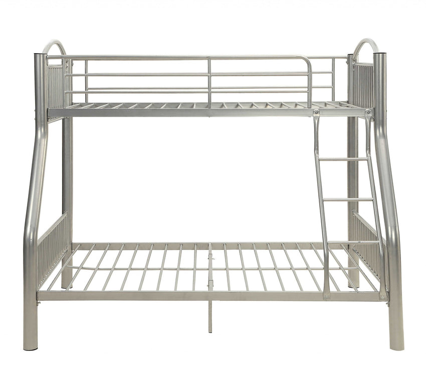 78' X 56' X 67' Silver Metal Twin Over Full  Bunk Bed