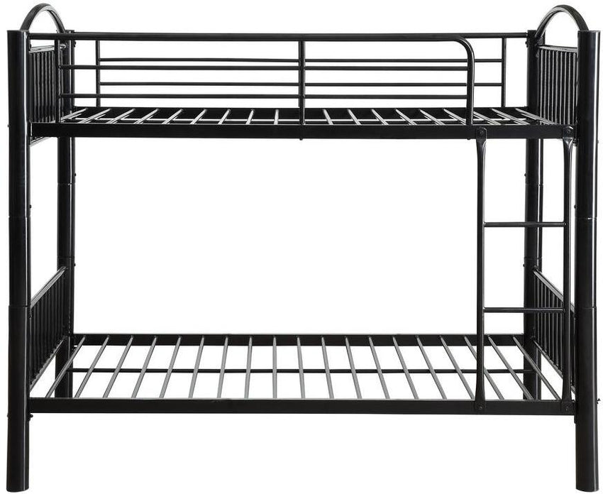 78' X 44' X 67' Twin Over Twin Black Metal Bunk  Bed