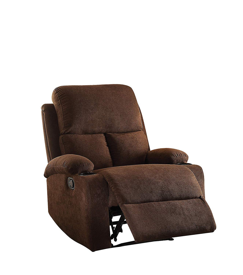 32" X 37" X 39" Chocolate Linen Fabric Recliner