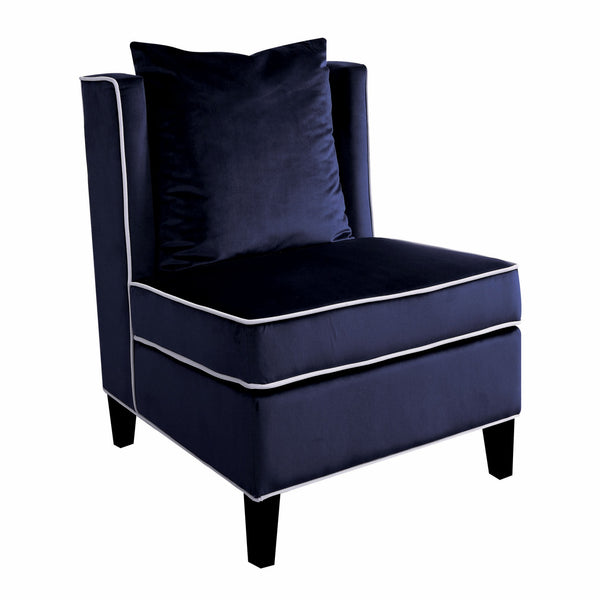 29' X 32' X 39' Dark Blue Velvet Accent Chair