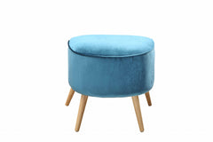 Teal Velvet Ottoman