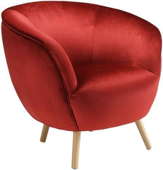 35' X 39' X 33' Red Velvet Accent Chair