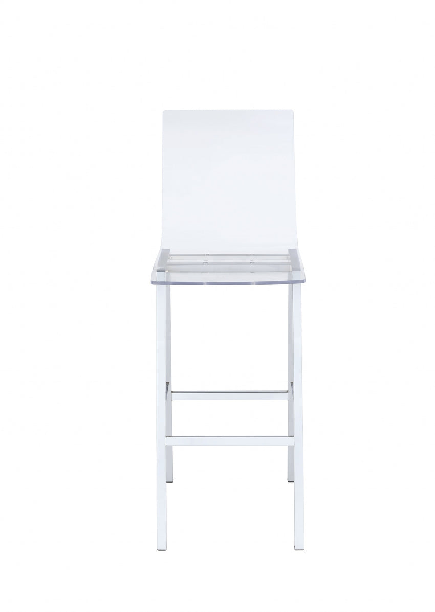 20' X 16' X 43' 2Pc Clear Acrylic And Chrome Bar Chair