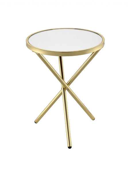 Mirror  Gold Tri-Pod Side Table