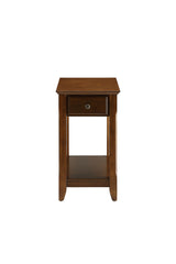 Cutie Compact Walnut Finish Single Drawer End Table