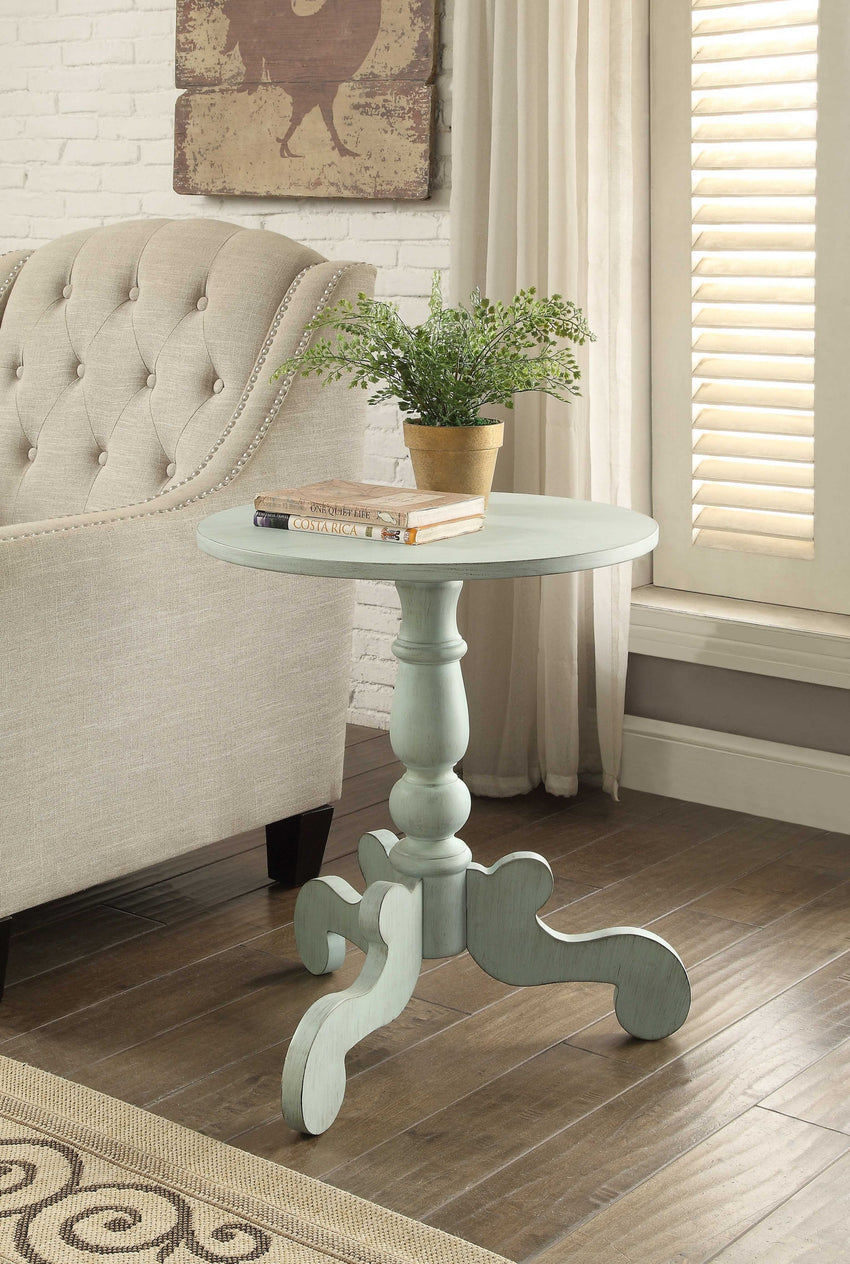 Ornate White Wooden Side Table