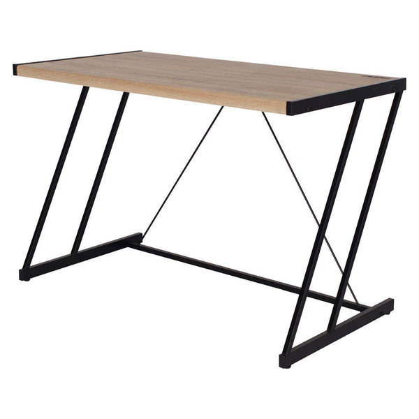 Jet Black and Light Oak USB Desk