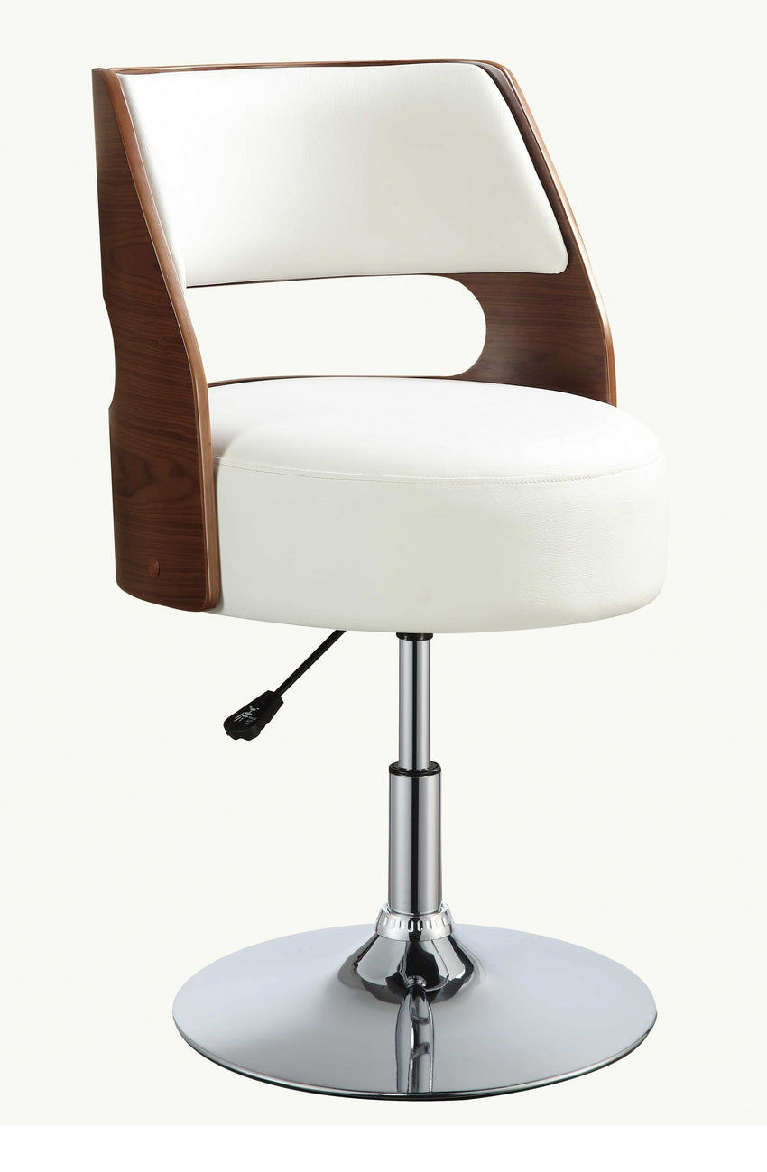 20' X 20' X 31' White And Walnut Swivel Adjustable Stool