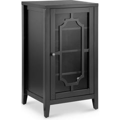 18' X 16' X 33' Black Accent And Wine Cabinet