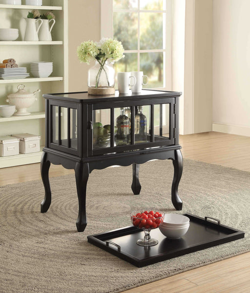 28' X 19' X 31' Black Wood Console Table  Tray