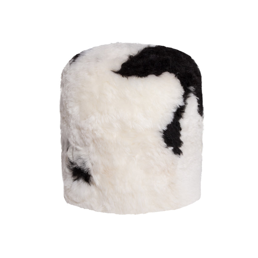 18" x 18" x 16.5" Spotted Short-Hair Sheepskin - Stump Pouf