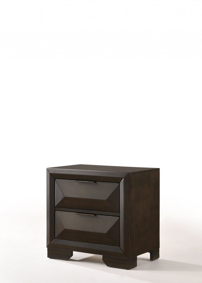 26' X 17' X 25' Espresso Rubber Wood Nightstand