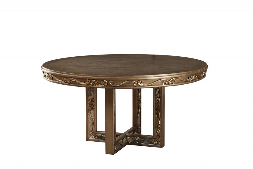 60' X 60' X 30' Antique Gold Poplar Dining Table