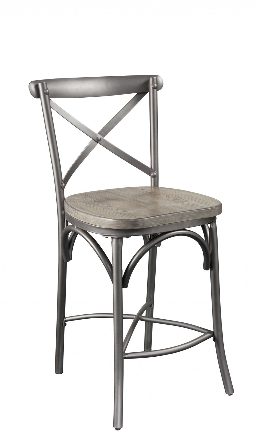 22' X 20' X 40' 2pc Gray Oak And Sandy Gray Counter Height Chair