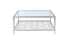 40' X 40' X 18' Nickel  Clear Glass Coffee Table