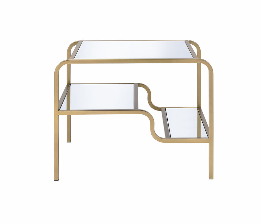 28' X 24' X 23' Gold And Clear Glass End Table