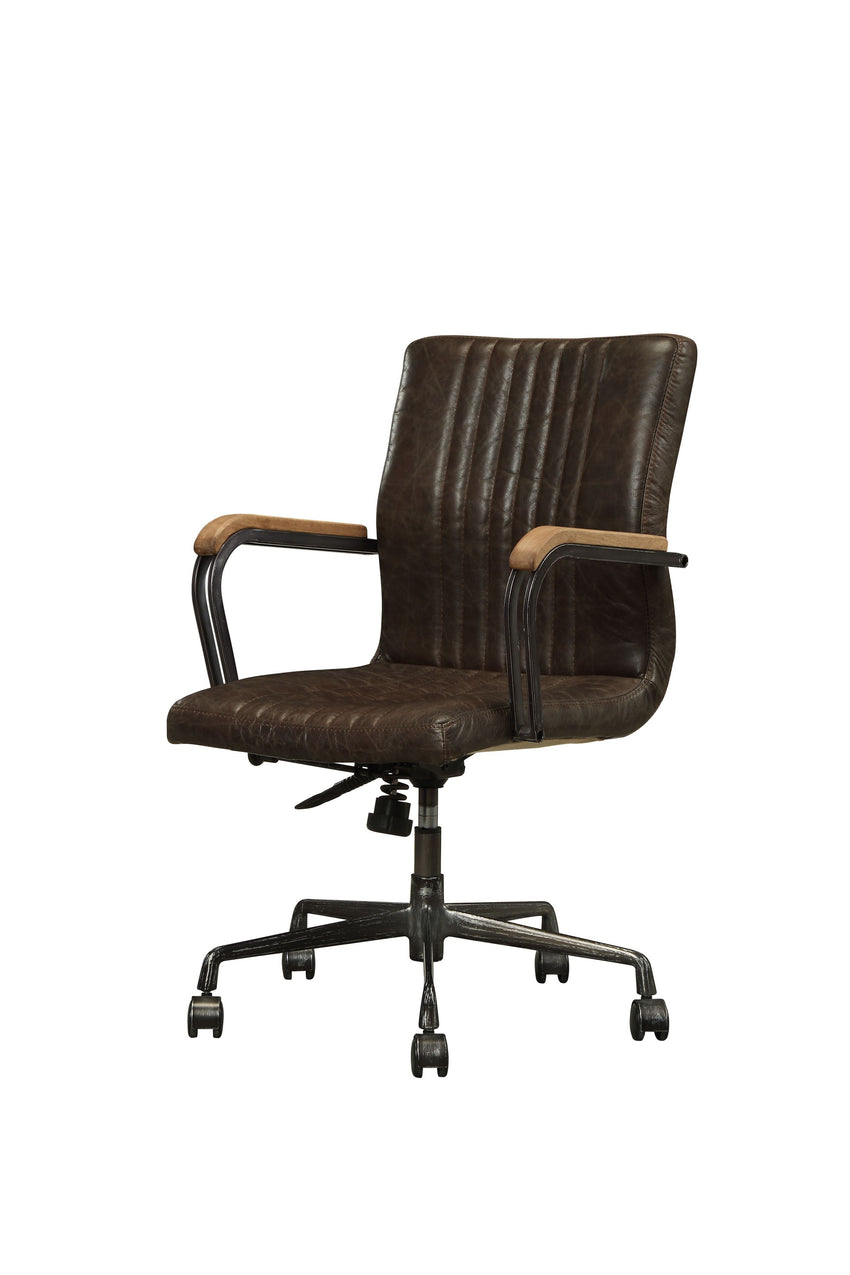 22' X 26' X 35-3' Distressed Chocolate Top Grain Leather Executive Office Chair