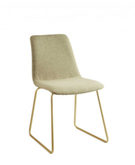 17' X 23' X 32' Light Green Fabric And Gold Accent Chair