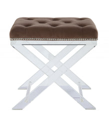 19' X 14' X 19' Brown Fabric And Clear Acrylic Stool