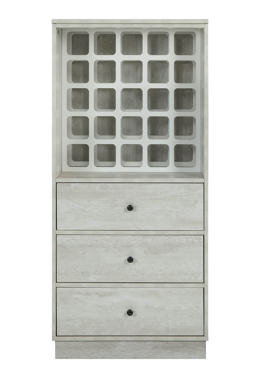 24" X 20" X 52" Wine Cabinet In Antique White - Mdf