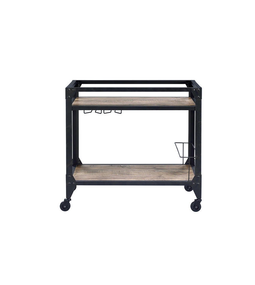 32' X 16' X 31' Black Metal Serving Cart