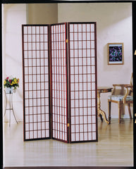 0.87' X 17.13' X 0.31' Cherry Wooden 3 Panel Room Divider