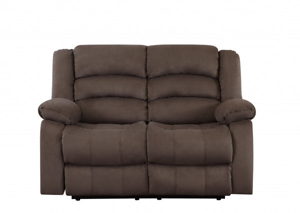 40" Contemporary Brown Fabric Loveseat