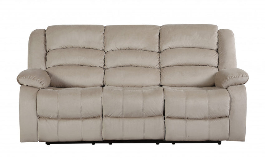 40" Contemporary Beige Fabric Sofa