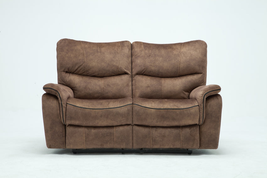 40" Elegant Light Brown Fabric Loveseat