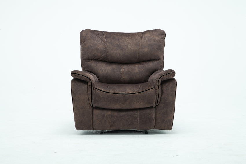 40" Elegant Dark Brown Fabric Reclining Chair