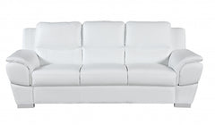 37" Chic White Leather Sofa