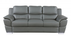 37" Chic Grey Leather Sofa