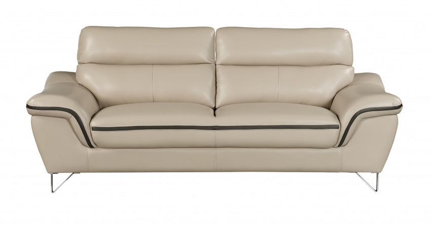 36" Charming Beige Leather Sofa