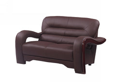 36" Glamorous Brown Leather Loveseat