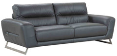 34" Lovely Dark Grey Leather Sofa