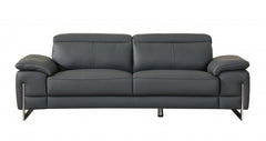 31" Tasteful Dark Grey Leather Sofa